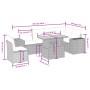 Set de comedor de jardín 7 pzas y cojines ratán sintético negro de , Conjuntos de jardín - Ref: Foro24-3272659, Precio: 446,8...