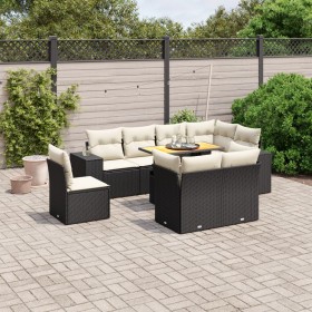 Set de sofás de jardín 8 piezas y cojines ratán sintético negro de , Conjuntos de jardín - Ref: Foro24-3272729, Precio: 589,7...