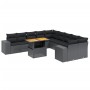 Set de sofás de jardín 11 pzas y cojines ratán sintético negro de , Conjuntos de jardín - Ref: Foro24-3272826, Precio: 764,31...