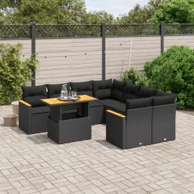 Set de sofás de jardín 8 piezas y cojines ratán sintético negro de , Conjuntos de jardín - Ref: Foro24-3273001, Precio: 609,8...