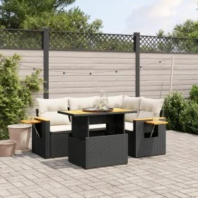 Set de muebles de jardín 5 pzas y cojines ratán sintético negro de , Conjuntos de jardín - Ref: Foro24-3271735, Precio: 361,3...