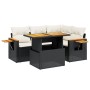Set de muebles de jardín 5 pzas y cojines ratán sintético negro de , Conjuntos de jardín - Ref: Foro24-3271735, Precio: 354,8...