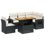 Set de sofás de jardín 6 piezas y cojines ratán sintético negro de , Conjuntos de jardín - Ref: Foro24-3271756, Precio: 402,9...