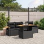 Set de muebles de jardín 5 pzas y cojines ratán sintético negro de , Conjuntos de jardín - Ref: Foro24-3273393, Precio: 356,8...