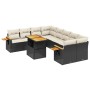 Set de sofás de jardín 8 piezas y cojines ratán sintético negro de , Conjuntos de jardín - Ref: Foro24-3273443, Precio: 558,5...
