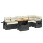 Set de comedor de jardín 7 pzas y cojines ratán sintético negro de , Conjuntos de jardín - Ref: Foro24-3271763, Precio: 442,2...