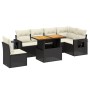 Set de comedor de jardín 7 pzas y cojines ratán sintético negro de , Conjuntos de jardín - Ref: Foro24-3271777, Precio: 442,2...