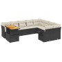 Set de sofás de jardín 10 pzas cojines ratán sintético negro de , Conjuntos de jardín - Ref: Foro24-3271917, Precio: 597,26 €...