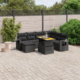 Set de sofás de jardín 8 piezas y cojines ratán sintético negro de , Conjuntos de jardín - Ref: Foro24-3271867, Precio: 525,7...