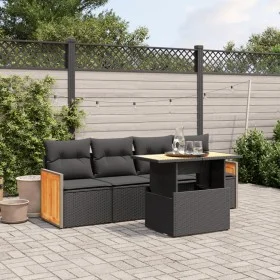 Set de muebles de jardín 5 pzas y cojines ratán sintético negro de , Conjuntos de jardín - Ref: Foro24-3273834, Precio: 346,7...