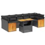 Set de sofás de jardín 8 piezas y cojines ratán sintético negro de , Conjuntos de jardín - Ref: Foro24-3273869, Precio: 562,5...