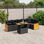 7-piece garden dining set and black synthetic rattan cushions by , Garden sets - Ref: Foro24-3273967, Price: 488,96 €, Discou...