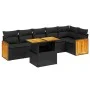 7-piece garden dining set and black synthetic rattan cushions by , Garden sets - Ref: Foro24-3273967, Price: 488,96 €, Discou...
