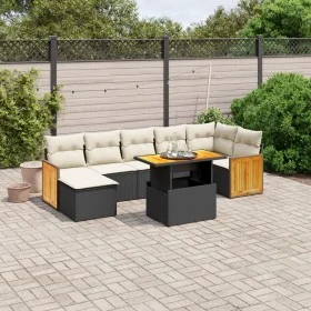 Set de sofás de jardín 8 piezas y cojines ratán sintético negro de , Conjuntos de jardín - Ref: Foro24-3274066, Precio: 496,2...