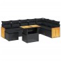 Set de sofás de jardín 8 piezas y cojines ratán sintético negro de , Conjuntos de jardín - Ref: Foro24-3274093, Precio: 578,1...