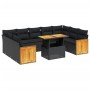Set de sofás de jardín 10 pzas cojines ratán sintético negro de , Conjuntos de jardín - Ref: Foro24-3274100, Precio: 653,90 €...