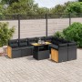 Set de sofás de jardín 10 pzas cojines ratán sintético negro de , Conjuntos de jardín - Ref: Foro24-3274114, Precio: 653,90 €...