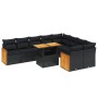 Set de sofás de jardín 10 pzas cojines ratán sintético negro de , Conjuntos de jardín - Ref: Foro24-3274114, Precio: 653,90 €...