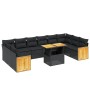 Set de sofás de jardín 11 pzas y cojines ratán sintético negro de , Conjuntos de jardín - Ref: Foro24-3274128, Precio: 725,89...