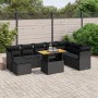 Set de sofás de jardín 8 piezas y cojines ratán sintético negro de , Conjuntos de jardín - Ref: Foro24-3275512, Precio: 593,0...