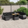 Set de sofás de jardín 8 piezas y cojines ratán sintético negro de , Conjuntos de jardín - Ref: Foro24-3275848, Precio: 608,5...