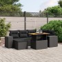Set de comedor de jardín 7 pzas y cojines ratán sintético negro de , Conjuntos de jardín - Ref: Foro24-3275925, Precio: 519,5...