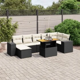 Set de sofás de jardín 8 piezas y cojines ratán sintético negro de , Conjuntos de jardín - Ref: Foro24-3275933, Precio: 525,2...
