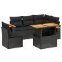 Set de sofás de jardín 6 piezas y cojines ratán sintético negro de , Conjuntos de jardín - Ref: Foro24-3273519, Precio: 438,5...