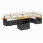 Set de comedor de jardín 7 pzas y cojines ratán sintético negro de , Conjuntos de jardín - Ref: Foro24-3273527, Precio: 454,9...
