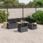 Set de comedor de jardín 7 pzas y cojines ratán sintético negro de , Conjuntos de jardín - Ref: Foro24-3273533, Precio: 498,9...