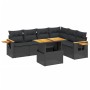 Set de comedor de jardín 7 pzas y cojines ratán sintético negro de , Conjuntos de jardín - Ref: Foro24-3273533, Precio: 498,9...