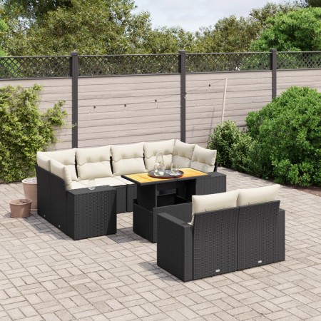 Set de sofás de jardín 11 pzas y cojines ratán sintético negro de , Conjuntos de jardín - Ref: Foro24-3274589, Precio: 577,12...