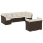 Set de sofás de jardín 9 pzas y cojines ratán sintético marrón de , Conjuntos de jardín - Ref: Foro24-3249992, Precio: 595,72...
