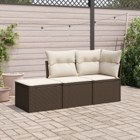 Set sofás de jardín 3 piezas y cojines ratán sintético marrón de , Conjuntos de jardín - Ref: Foro24-3217473, Precio: 179,39 ...