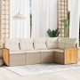 Juego de sofás jardín con cojines 5 pzas ratán sintético beige de , Conjuntos de jardín - Ref: Foro24-3227626, Precio: 332,40...