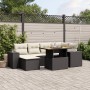 Set de comedor de jardín 7 pzas y cojines ratán sintético negro de , Conjuntos de jardín - Ref: Foro24-3272736, Precio: 447,4...