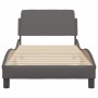 Estructura de cama con cabecero cuero sintético gris 90x190 cm de , Camas y somieres - Ref: Foro24-373101, Precio: 114,85 €, ...