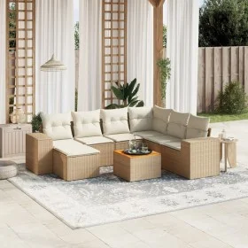 Juego de sofás de jardín con cojines beige 8 pzas ratán PE de , Conjuntos de jardín - Ref: Foro24-3257892, Precio: 574,21 €, ...