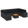 Set de sofás de jardín 10 pzas cojines ratán sintético negro de , Conjuntos de jardín - Ref: Foro24-3257917, Precio: 664,60 €...