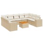 Juego de sofás jardín con cojines beige 10 pzas ratán sintético de , Conjuntos de jardín - Ref: Foro24-3257920, Precio: 730,7...
