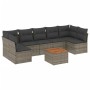 Set de sofás de jardín 8 pzas y cojines ratán sintético gris de , Conjuntos de jardín - Ref: Foro24-3255906, Precio: 453,48 €...