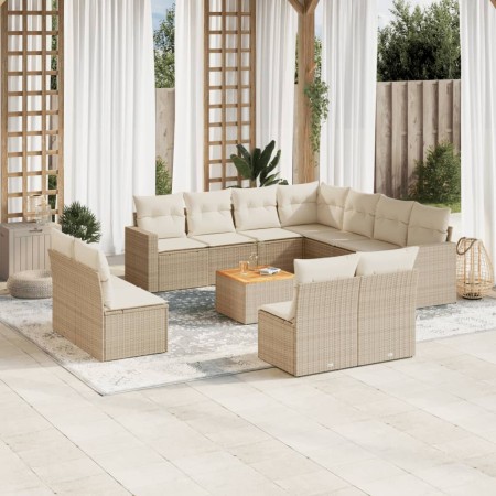 Set de sofás de jardín 12 pzas y cojines ratán sintético marrón de , Conjuntos de jardín - Ref: Foro24-3256513, Precio: 810,7...