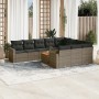 Set de sofás de jardín 11 pzas y cojines ratán sintético gris de , Conjuntos de jardín - Ref: Foro24-3256634, Precio: 629,24 ...