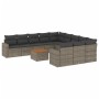 Set de sofás de jardín 12 pzas con cojines ratán sintético gris de , Conjuntos de jardín - Ref: Foro24-3256683, Precio: 751,9...