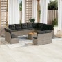 Set sofás de jardín con cojines 13 piezas ratán sintético gris de , Conjuntos de jardín - Ref: Foro24-3256704, Precio: 804,73...