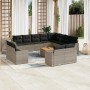 Set sofás de jardín con cojines 13 piezas ratán sintético gris de , Conjuntos de jardín - Ref: Foro24-3256725, Precio: 877,56...