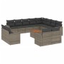 Set sofás de jardín con cojines 13 piezas ratán sintético gris de , Conjuntos de jardín - Ref: Foro24-3256725, Precio: 877,56...