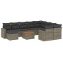 Set de sofás de jardín 11 pzas y cojines ratán sintético gris de , Conjuntos de jardín - Ref: Foro24-3256746, Precio: 662,21 ...