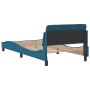 Estructura de cama con cabecero terciopelo azul 100x200 cm de , Camas y somieres - Ref: Foro24-373136, Precio: 113,72 €, Desc...