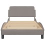Estructura de cama con cabecero de tela gris taupe 100x200 cm de , Camas y somieres - Ref: Foro24-373129, Precio: 116,00 €, D...